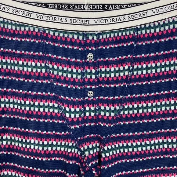 NEW Victoria's Secret Blue 2 Piece Knit  Pajama Set - Picture 6 of 16